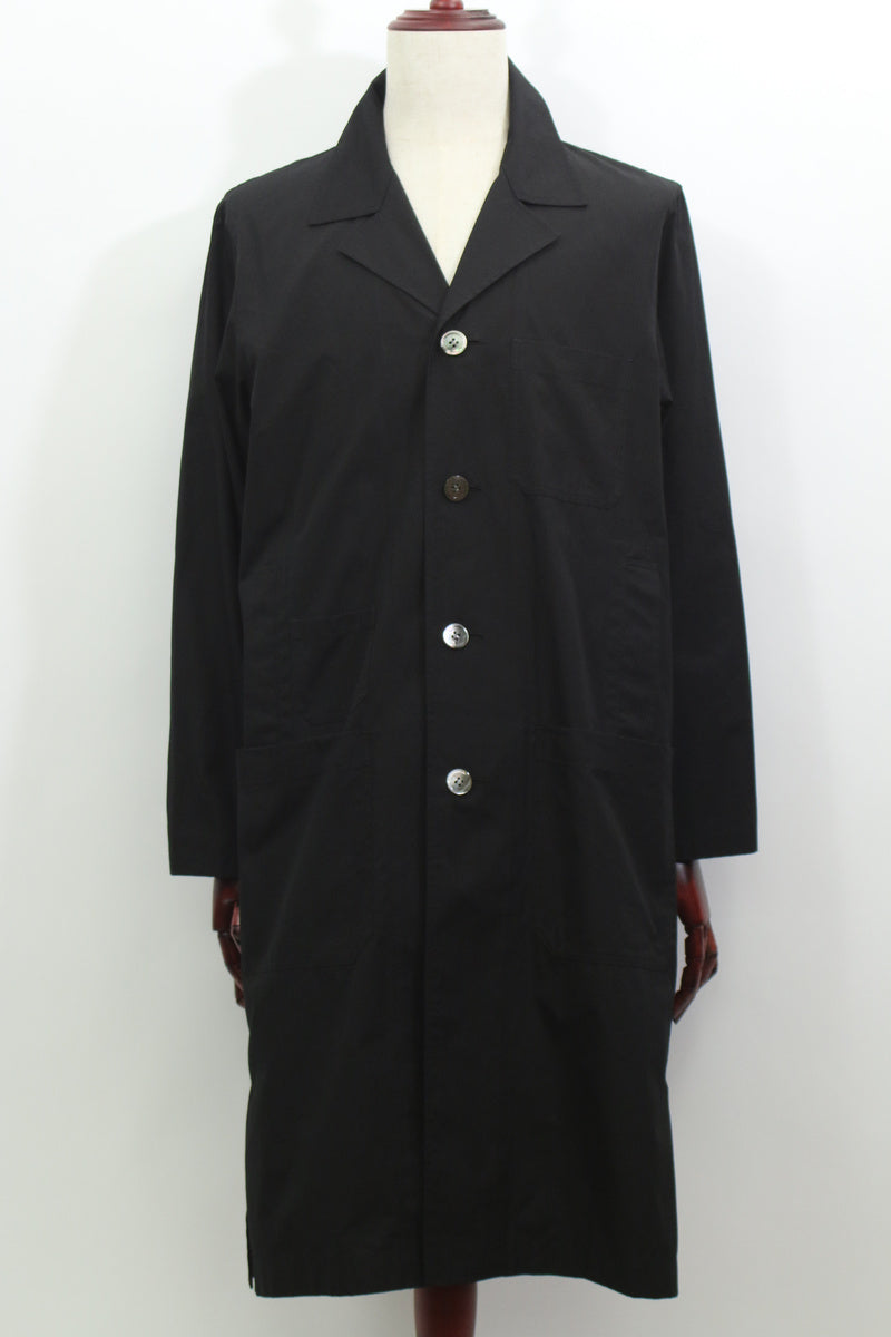 コットンシャツサイドスリットロングコート(ブラック) | Who Stock