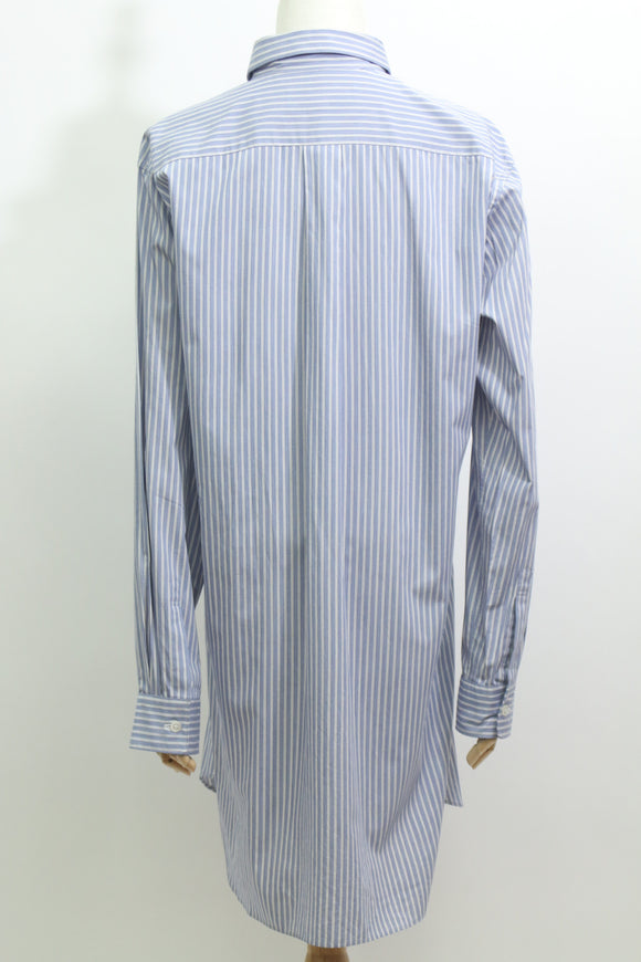 ストライプ ロングシャツ(ブルー)