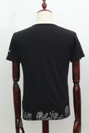 スカル柄プリントTシャツ(ブラック)