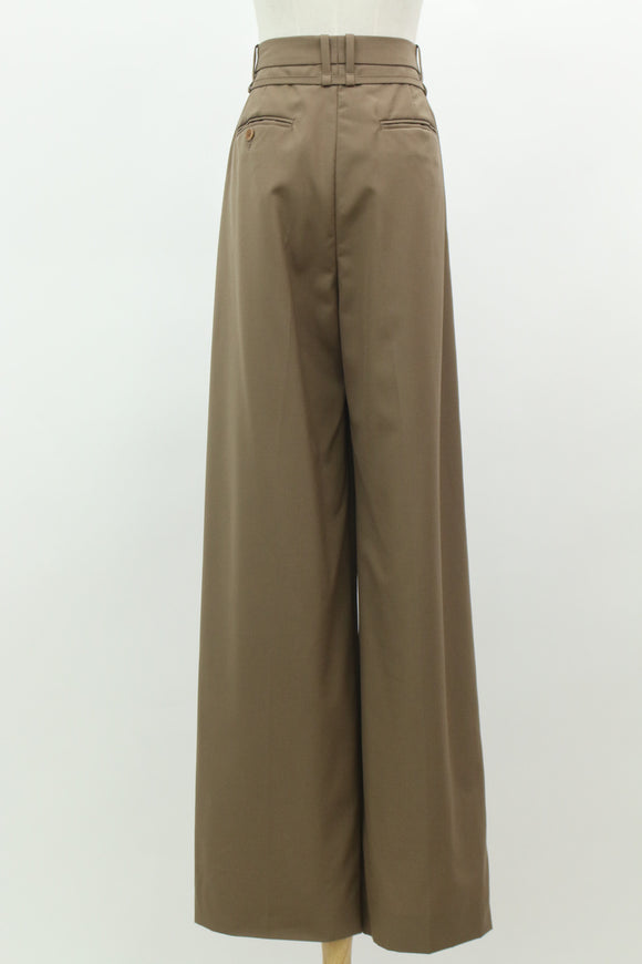 リボンベルト付きワンタックパンツ(ブラウン) - 2_8e0bf00a-8e4b-4e4a-8f10-dc0e3e2f4679