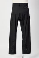 裾アジャストボタンテーパードパンツ(ブラック)
