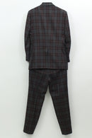 タータンチェックセットアップパンツ(グレー)