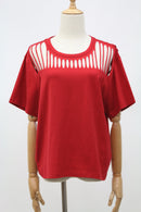 カットアウトデザインTシャツ(レッド)