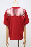 カットアウトデザインTシャツ(レッド)